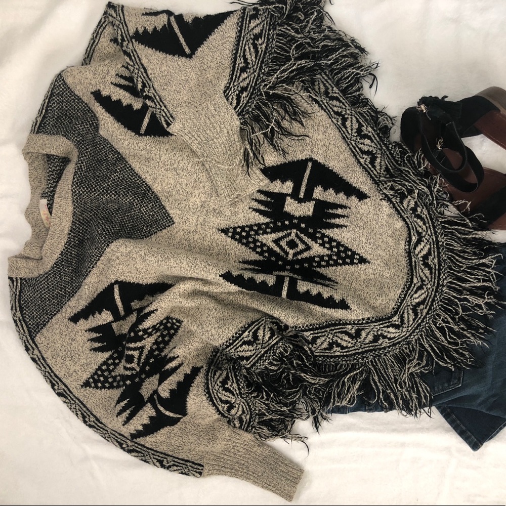 Knit style poncho